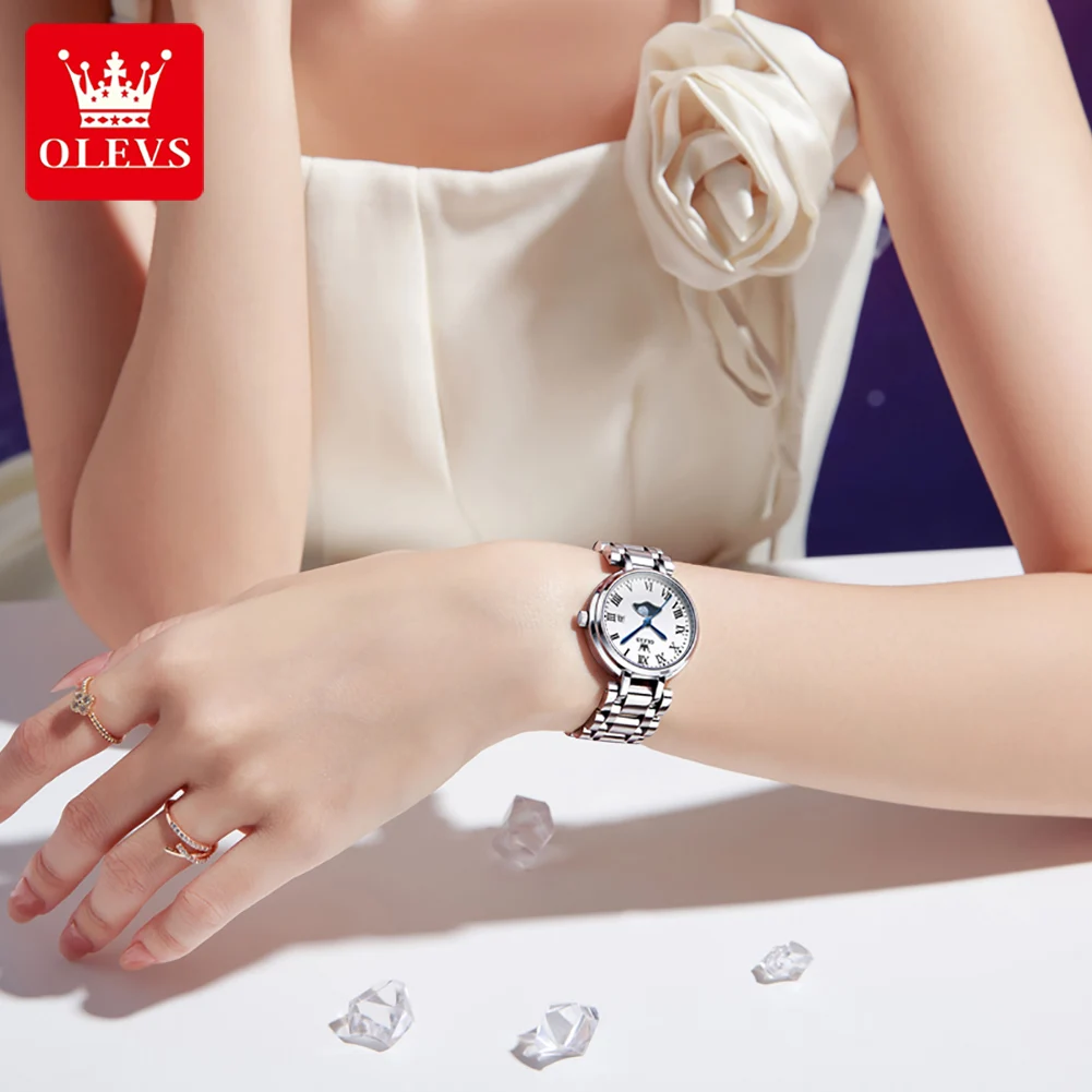 OLEVS 5573 Women's Watch Fashion Stainless steel Quartz Watches Waterproof Automatic Date Ladies Watch Luxury brand Reloj