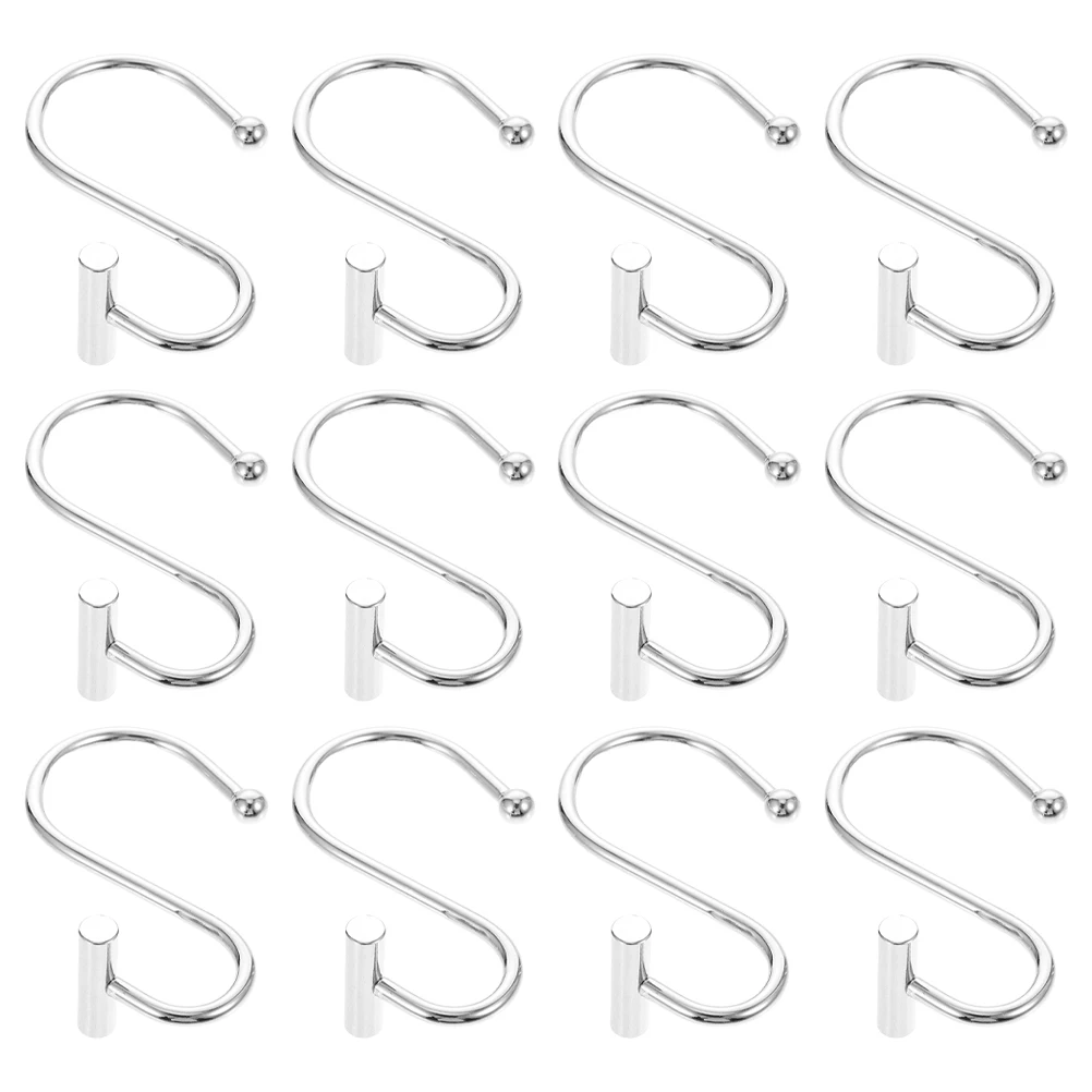 

Shower Curtain Hooks T Shaped Metal Bath Hangers Lightweight Iron Design Modern Bathroom Rod Accessories Curtains Hardware Decor