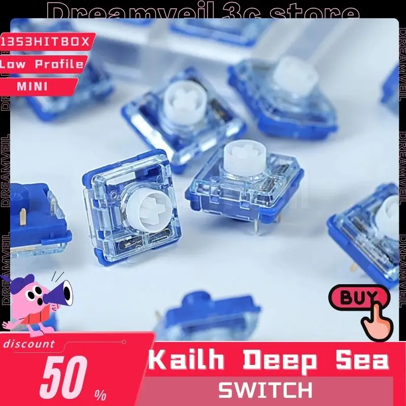 Kailh Deep Sea Silent MINI Low Profile Keyboard Switch 1353Hitbox Mechanical Keyboard Switch for Deep Sea Island Whale Landing