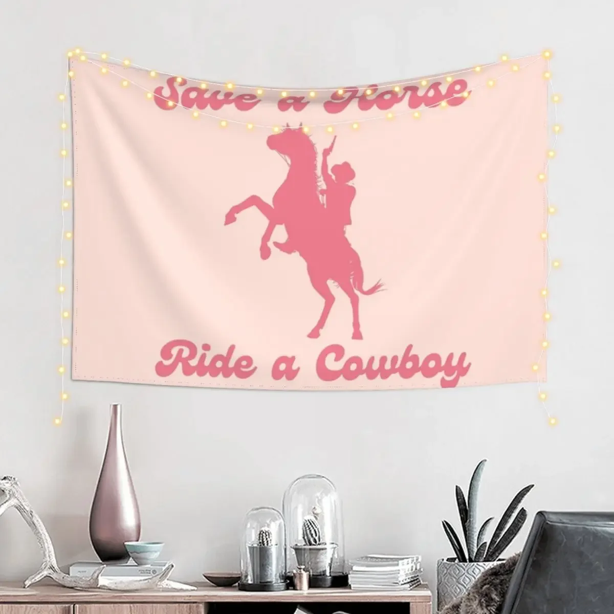 Save a Horse Ride a Cowboy Bachelorette Party Tapestry Aesthetic Room Decorations Bedroom Decor Tapestry