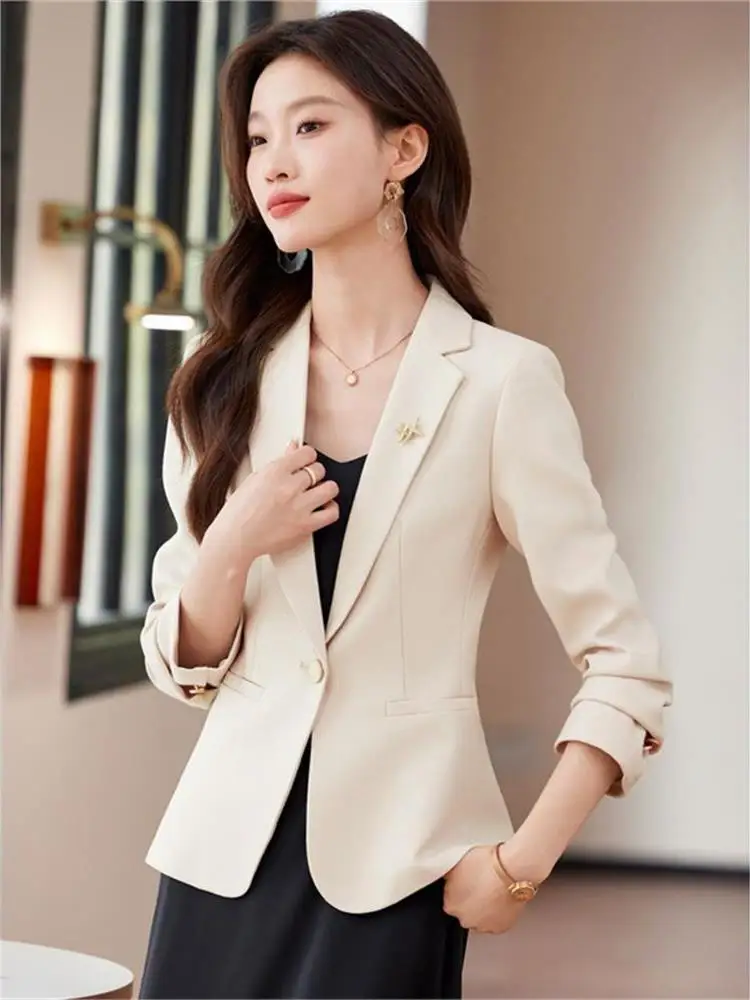 

Цветной женский костюм Cherry Blossom, Jaet Ele, повседневный, весенне-осенний, новый размер Sle ort, элитный, ощущение