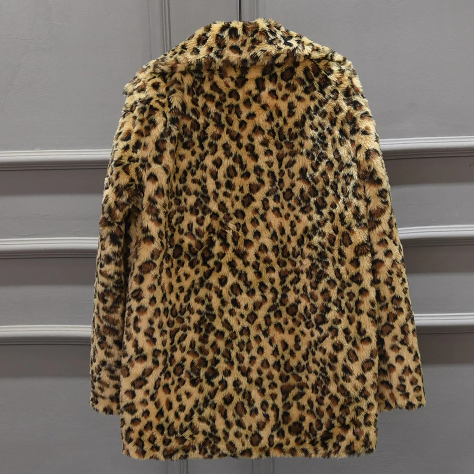 Leopard Print Jacket Oversize Thicken Plus Fleece Outwear Coats 2023 Fall Winter New Street Lapel Women\'s Warm Cardigan Jackets