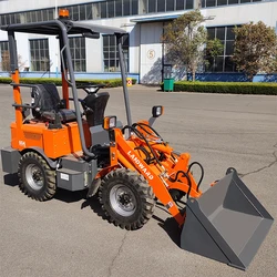 Hot Sale small farm electric mini wheel loader 400kg 800kg 1 ton 4x4 Factory customized electric front loader