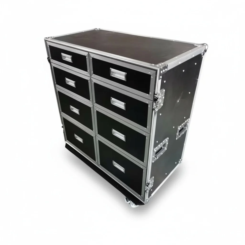 

ATA Flight Case, Aluminum and Plywood DJ Road Case, Mobile Utility Drawer, Tough Storage Box, Heavy Duty Transport Tool Case