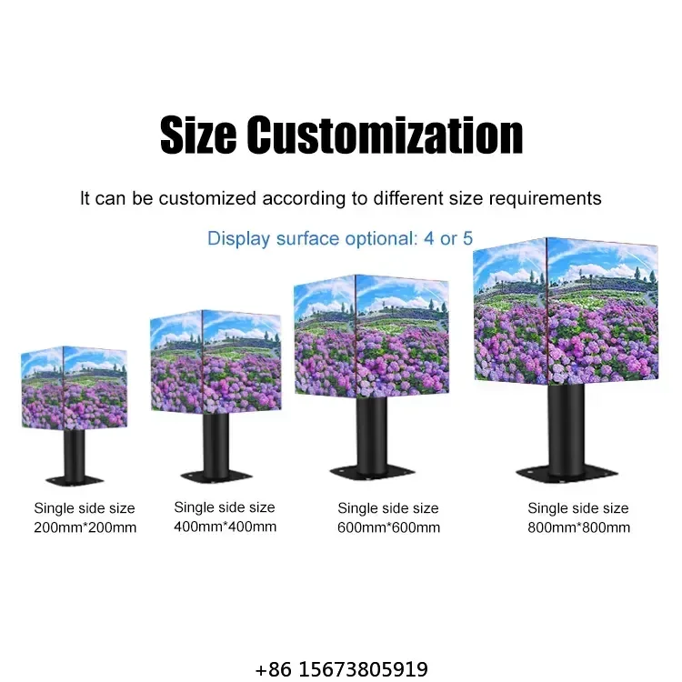 4g Wifi Coffee Shop  App Indoor Outdoor Full Color Advertising Sign Magic Cube Advertising Signage Led Box