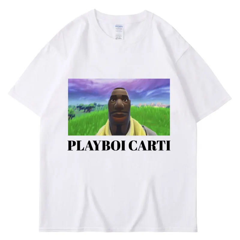 Rapper Playboi Carti Funny Meme Print T-Shirt Men Women Oversized T Shirts Hip Hop Rap Style Casual T-Shirts Streetwear