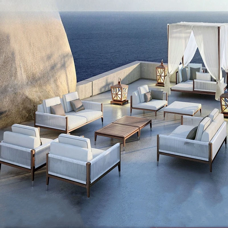 

Outdoor sofa courtyard bar terrace balcony three people leisure living room combination outdoor rattan chair rattan sofa