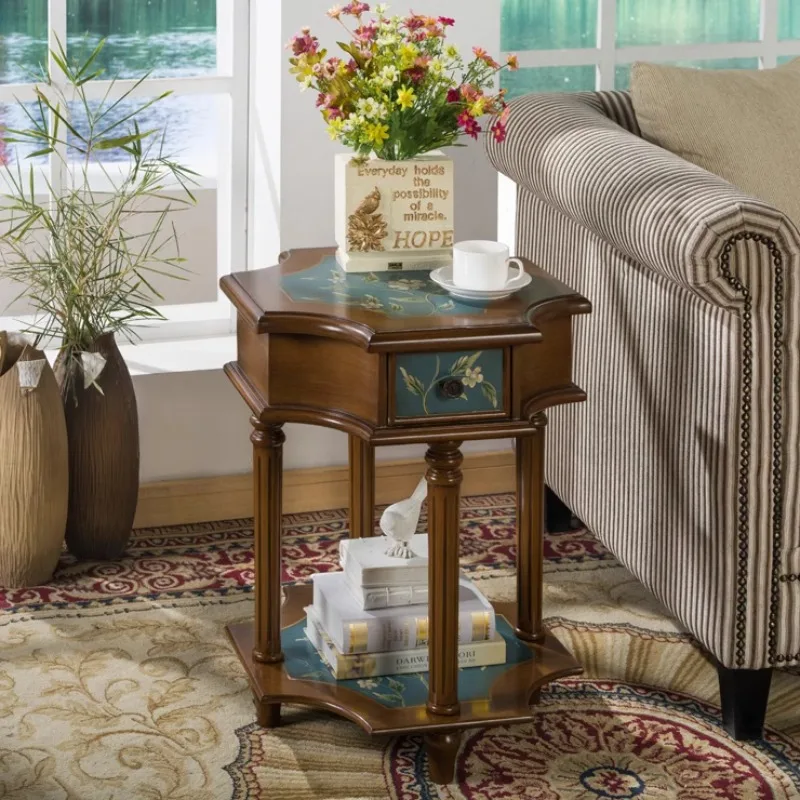 European style, American style, sofa side corner table, telephone table, small coffee table, sofa side cabinet, Mediterranean pa image 2