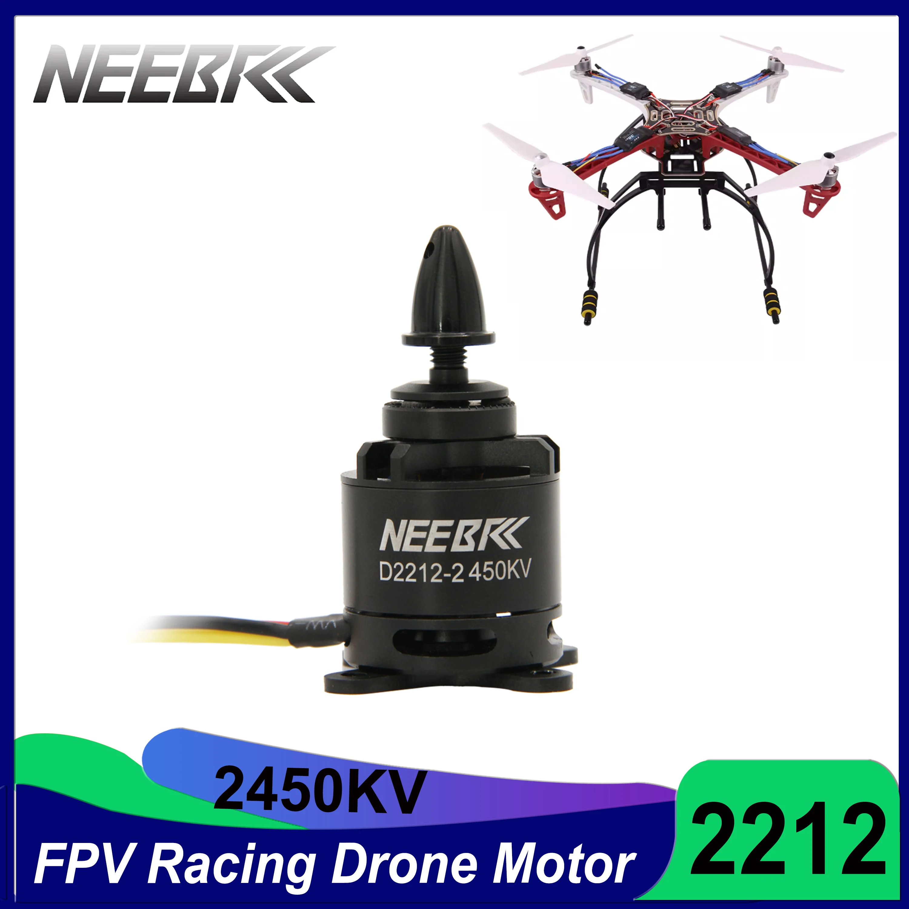 

2212 2450KV Outrunner Brushless Motor 2-3S for FPV Racing Drone RC Plane Multicopter Fixed Wing 6040 Propeller F450 F500