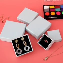 30pcs/Lot White Jewelry Box Necklace Ring For Jewelry Multi Colors Jewellry Packaging Gift 7x7x3cm Boxes Earring Wedding Display