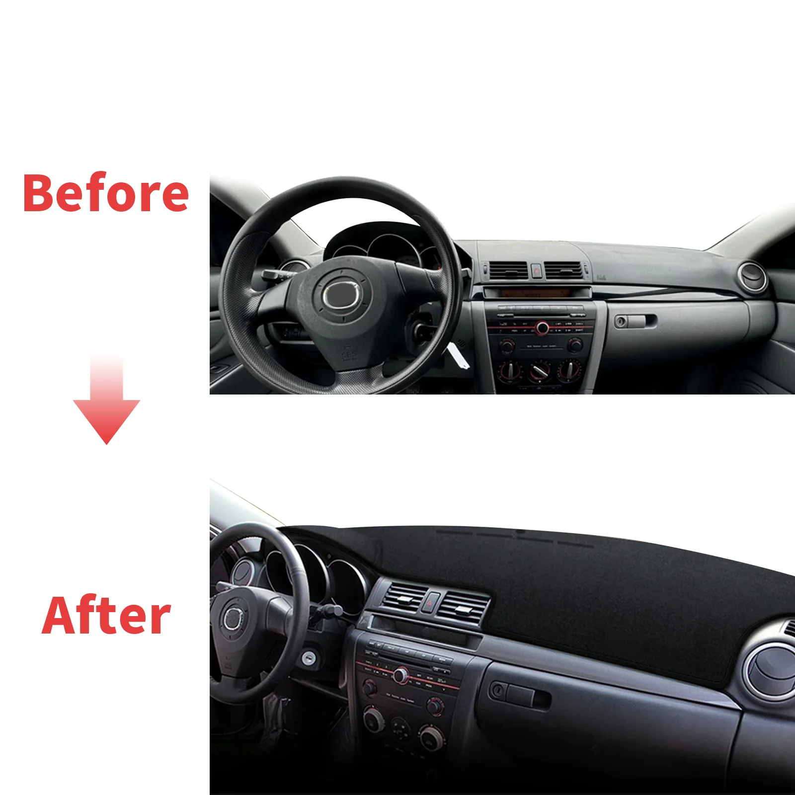 يصلح لمازدا 3 BK Axela 2003 2004-2008 Mazda3 Dashmat غطاء لوحة القيادة وسادة DashMat ظلة واقية السجاد اكسسوارات السيارات #2