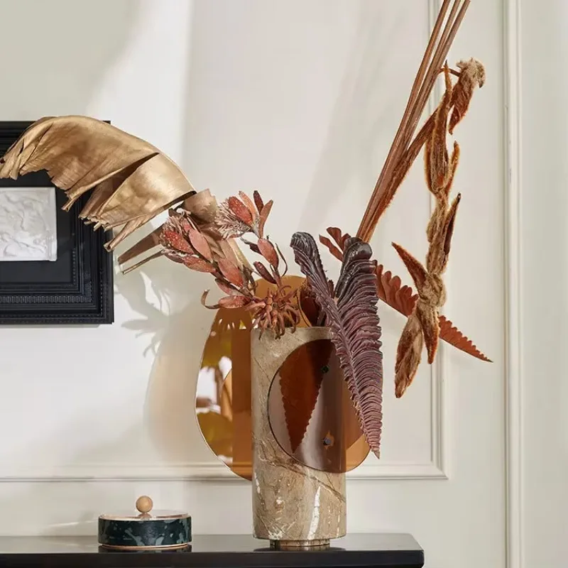 Medieval style geometric composition rainforest brown flower utensils hotel homestay study living room advanced sense