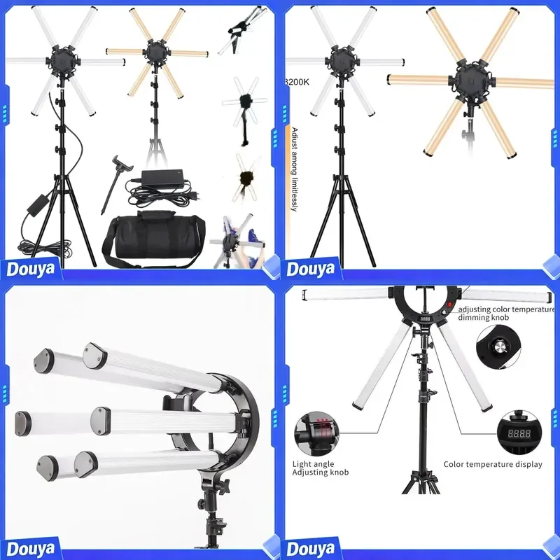 Sohoda Professional Photographic Equipment Set Digital Display Fill Panel Photo Studio Tripod Stand Led Video Ring Light