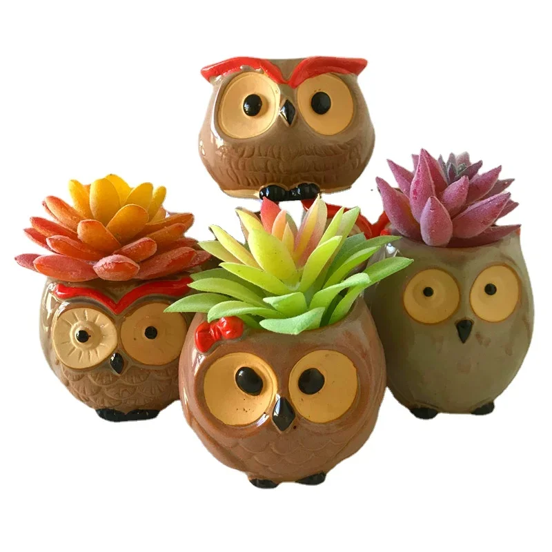 

Small Owl Vase Mould Silicone Flower Pot Cement Planter Resin Craft Molds Home Garden Desk Decoration Tools