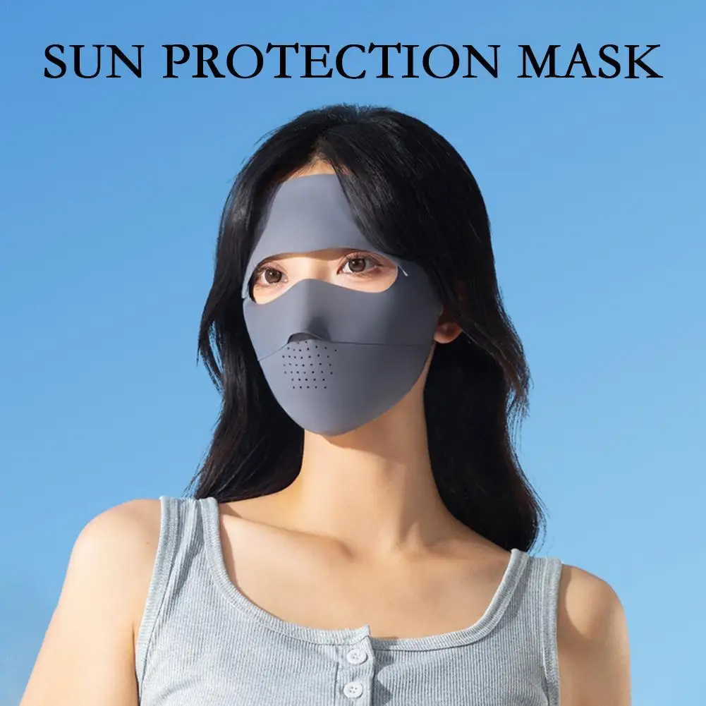 Summer Sunscreen Ice Silk Mask UV Protection Face Cover Sunscreen Veil Face With Brim Outdoor Cycling Sun Protection Women Mask