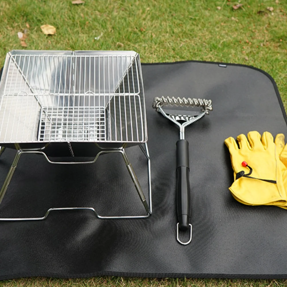 

1pc Fireproof Heat Pad Outdoor Picnic Tableware Placemat Placemats Barbecue Mat Camping Tableware Placemat Hot Pot Pad