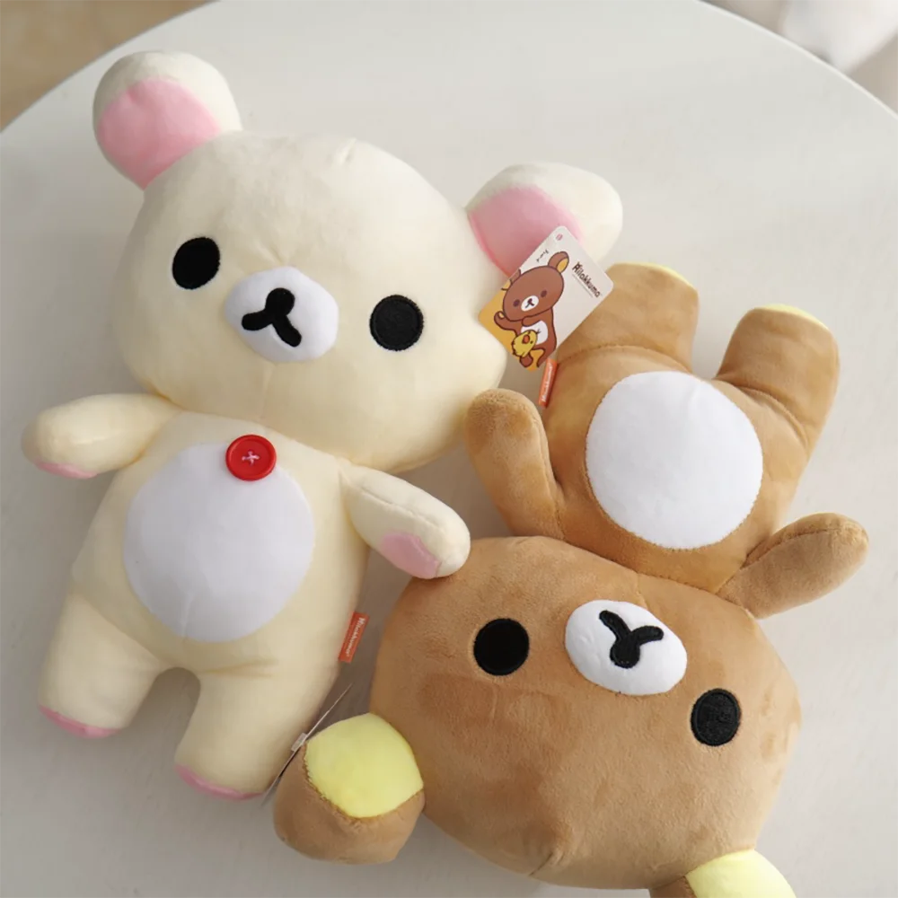 Anime Rilakkuma pluszowa lalka Kawaii Anime biały miś peluche nadziewane śliczna para niedźwiedź zabawka dziewczyna jak prezenty