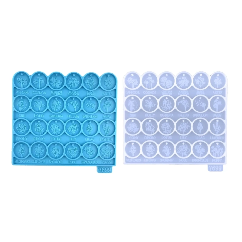 Bloem Plant Sleutelhanger Siliconen Mal Met Gat Sleutelhanger Hanger Handgemaakte Schimmel