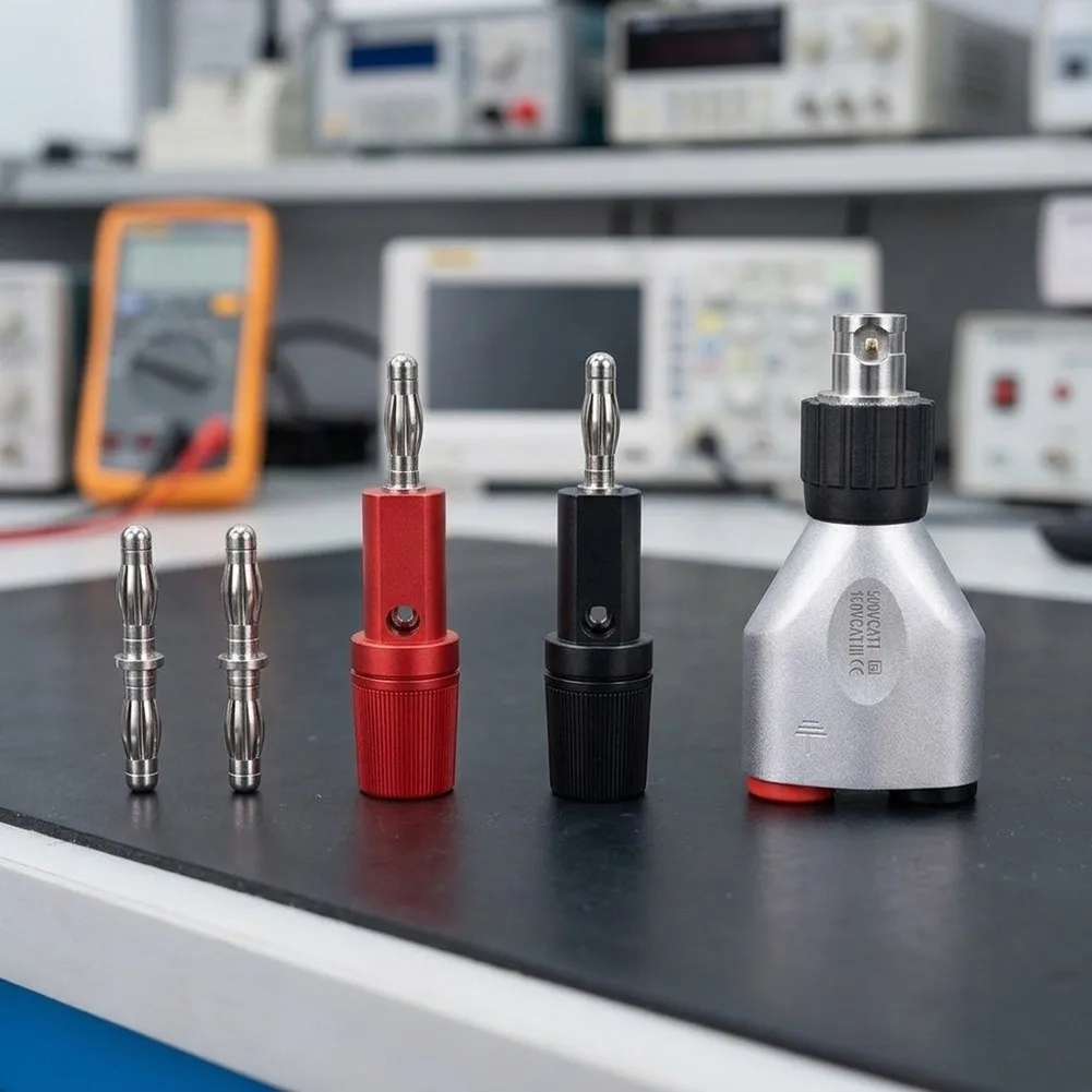 CKT022 BNC Female To 4mm Banana Adapter Kit For Oscilloscope Power Supply Multimeter Testing With Binding Posts And Coupler