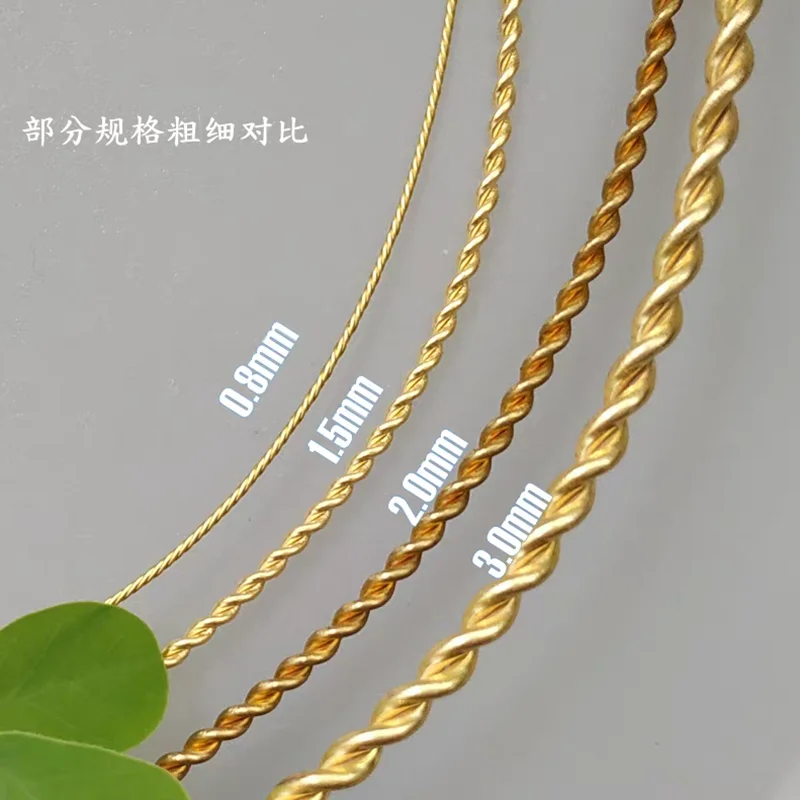 

0.6mm to 3mm Half Hard Solid Raw Brass Textured Wrapping twisted Gold Brass Wire for Jewelry Beading handcraft accessories DIY