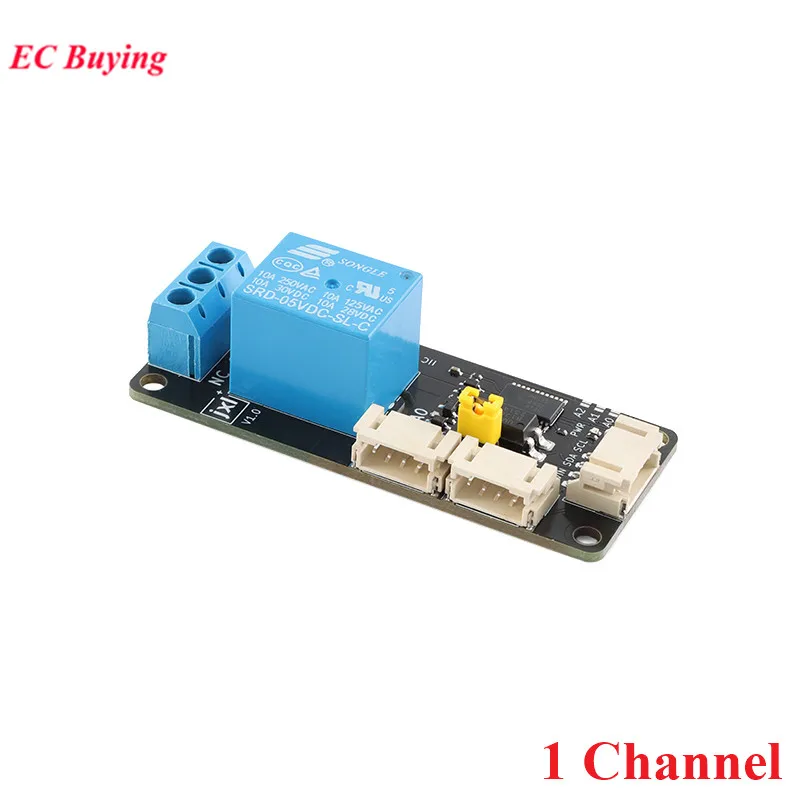 Módulo de relé de expansão de 1 2 4 8 16 canais, fonte de alimentação 5V, comunicação IIC I2C, placa de isolamento de optoacoplador XL9535-K1V5