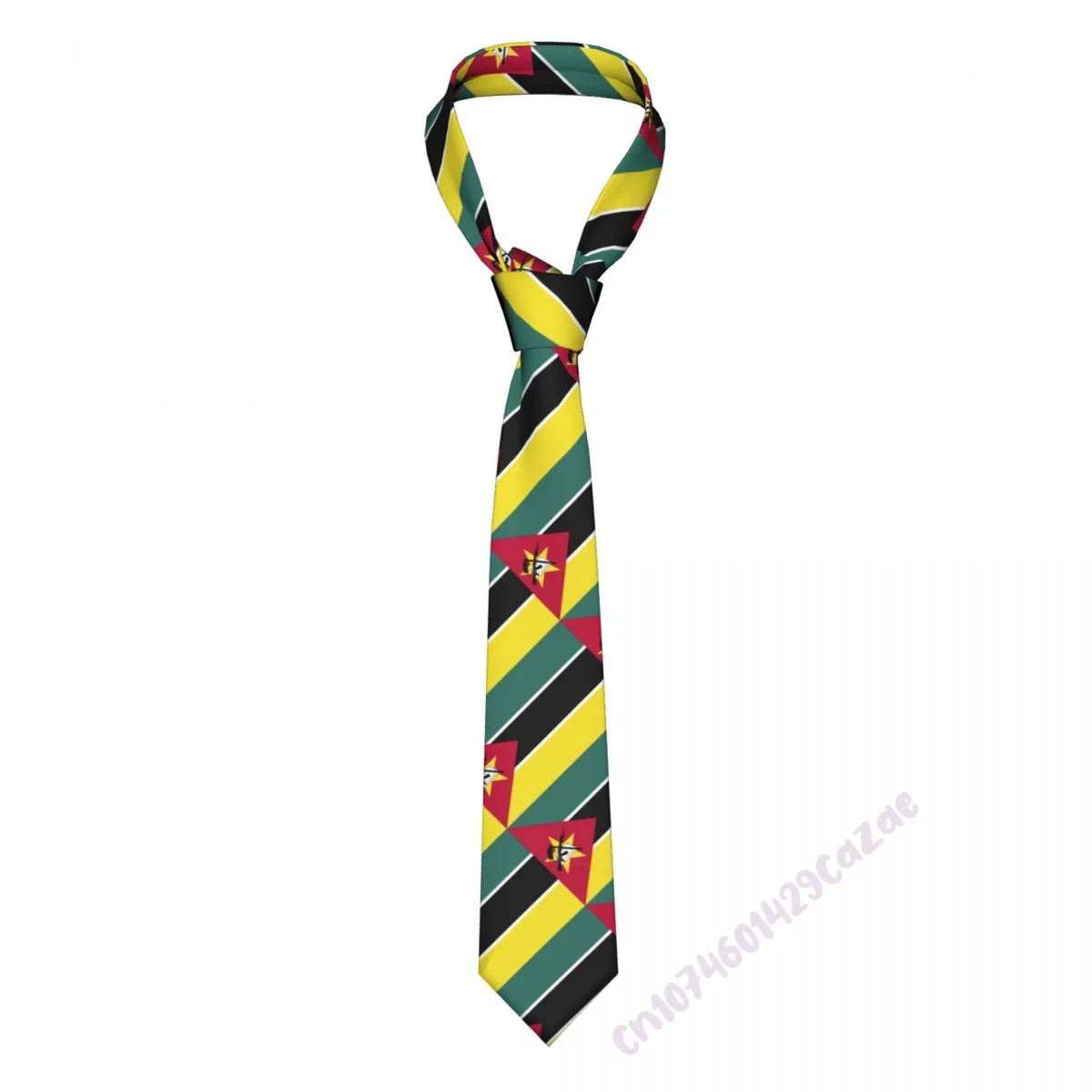 Mozambique Flag Neck Ties For Men Women Casual Plaid Tie Suits Slim Wedding Party Necktie Gravatas For Gift Proud