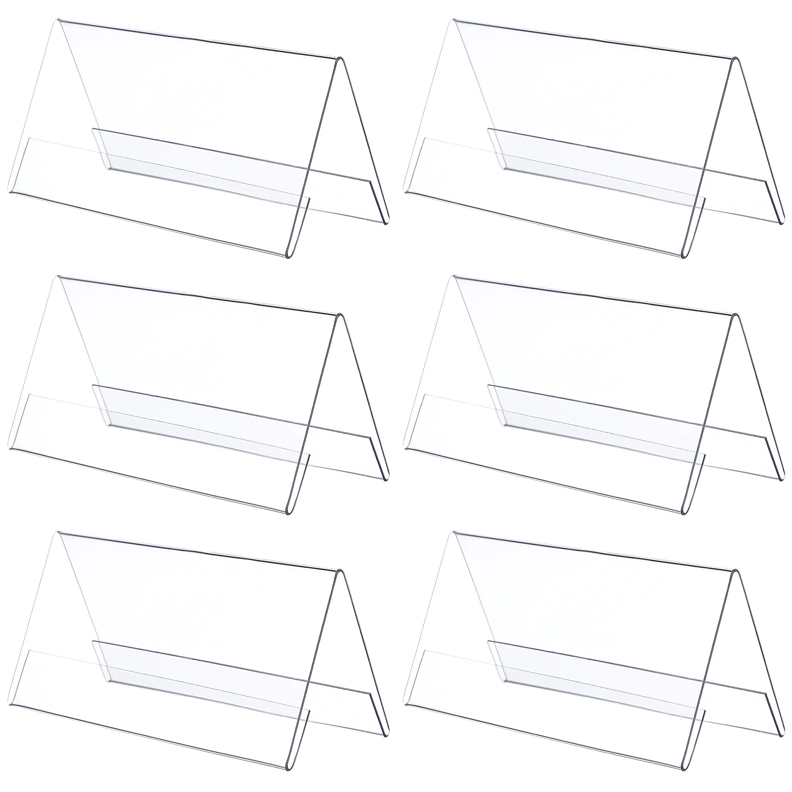 

6pcs Acrylic Seat Cards Transparent Table Number Holders For Weddings Events Name Place Cards Table Number Stands Blank Signs