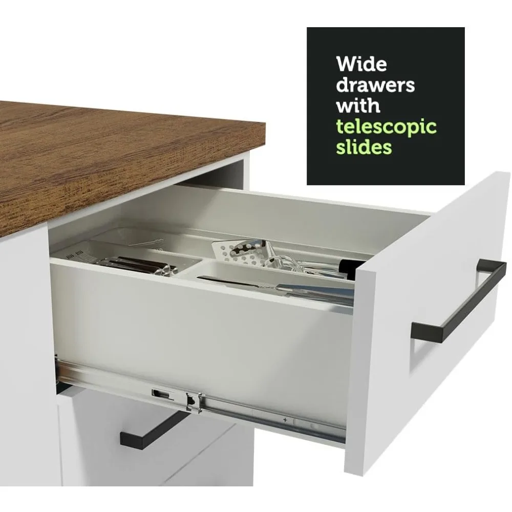 Кухонный шкаф для хранения "Hazel 47" — деревянный буфет с регулируемыми ножками, окрашенное основание для напольного крепления"