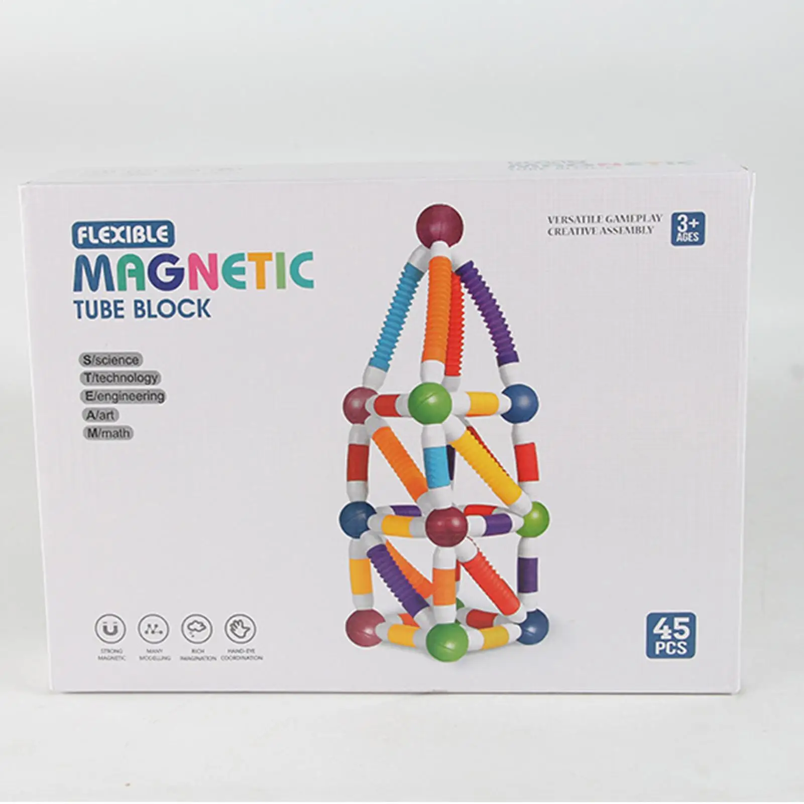 Magnetisch bouwspeelgoed Educatief stapelballen Telescopische magnetische stokbouwset voor jongen, meisje, peuter, jeugdkamer