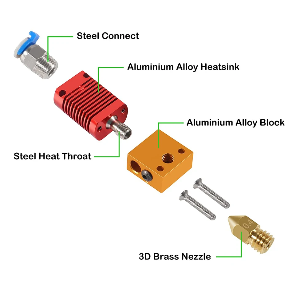 Ender 3 Hotend 3D Assembled Extruder Hotend Metal Hotend Kit for 3D printer CR-10/10S / Ender 2/3/5