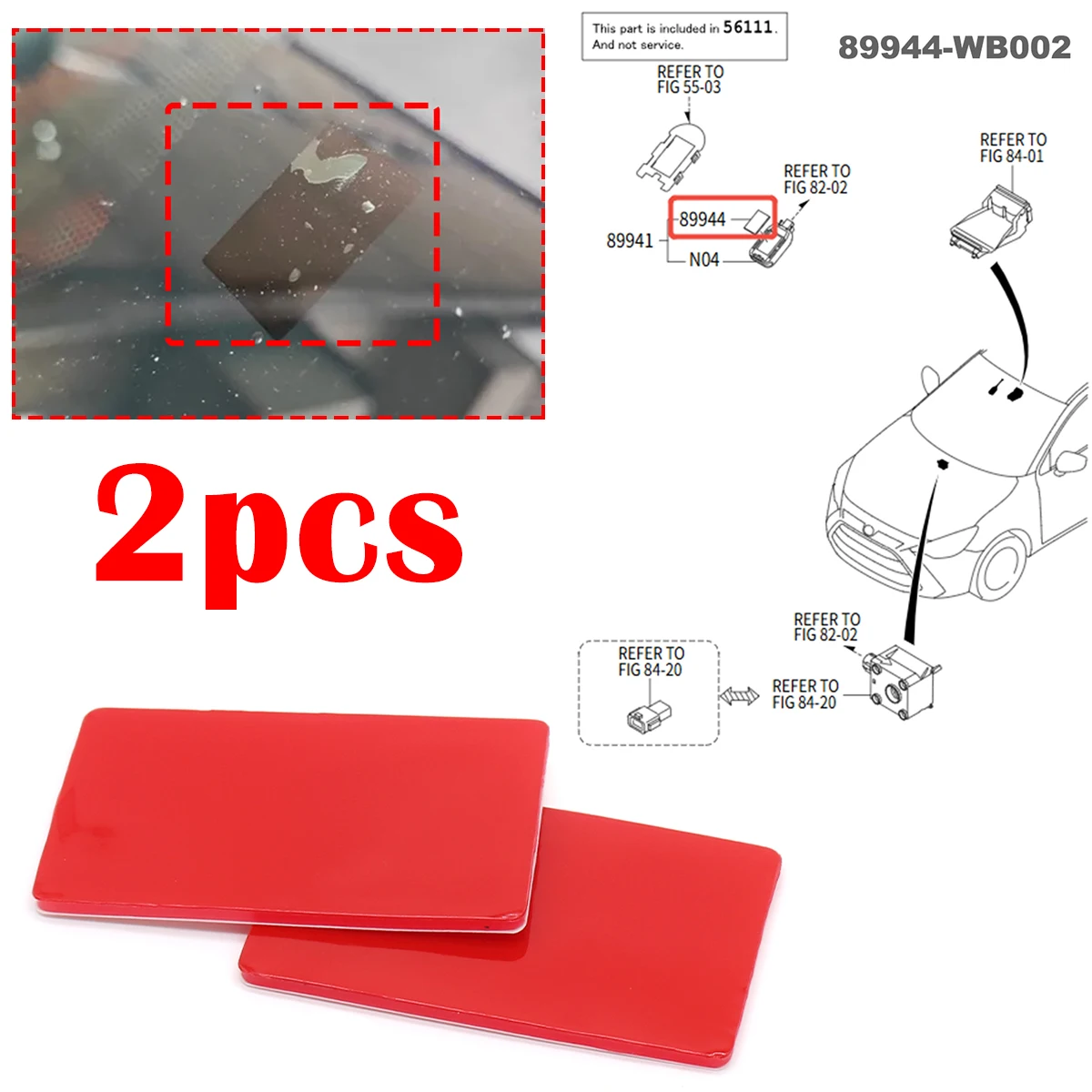 

2pcs Windshield Chip Repair Tape Rain Light Sensor Gel Adhesive FILM Silicone Cushion Pad Replace FOR LEXUS LX570 GS300 RX350