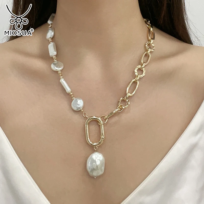 

Handmade Style Super Fairy Temperament Imitation Pearl Heart Necklace Cold Style Sweet Simple Buckle Clavicle Chain Women