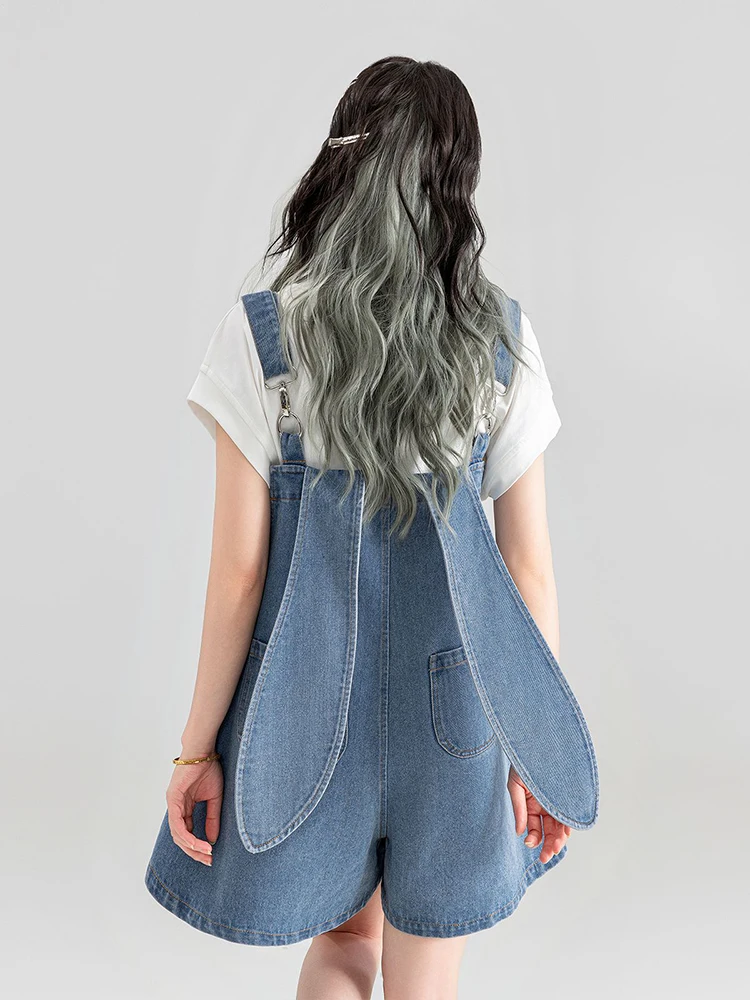 

Джинсовые комбинезоны больших размеров, женские широкие брюки с высокой талией, ort orts, вышитые корейские повседневные хлопковые комбинезоны