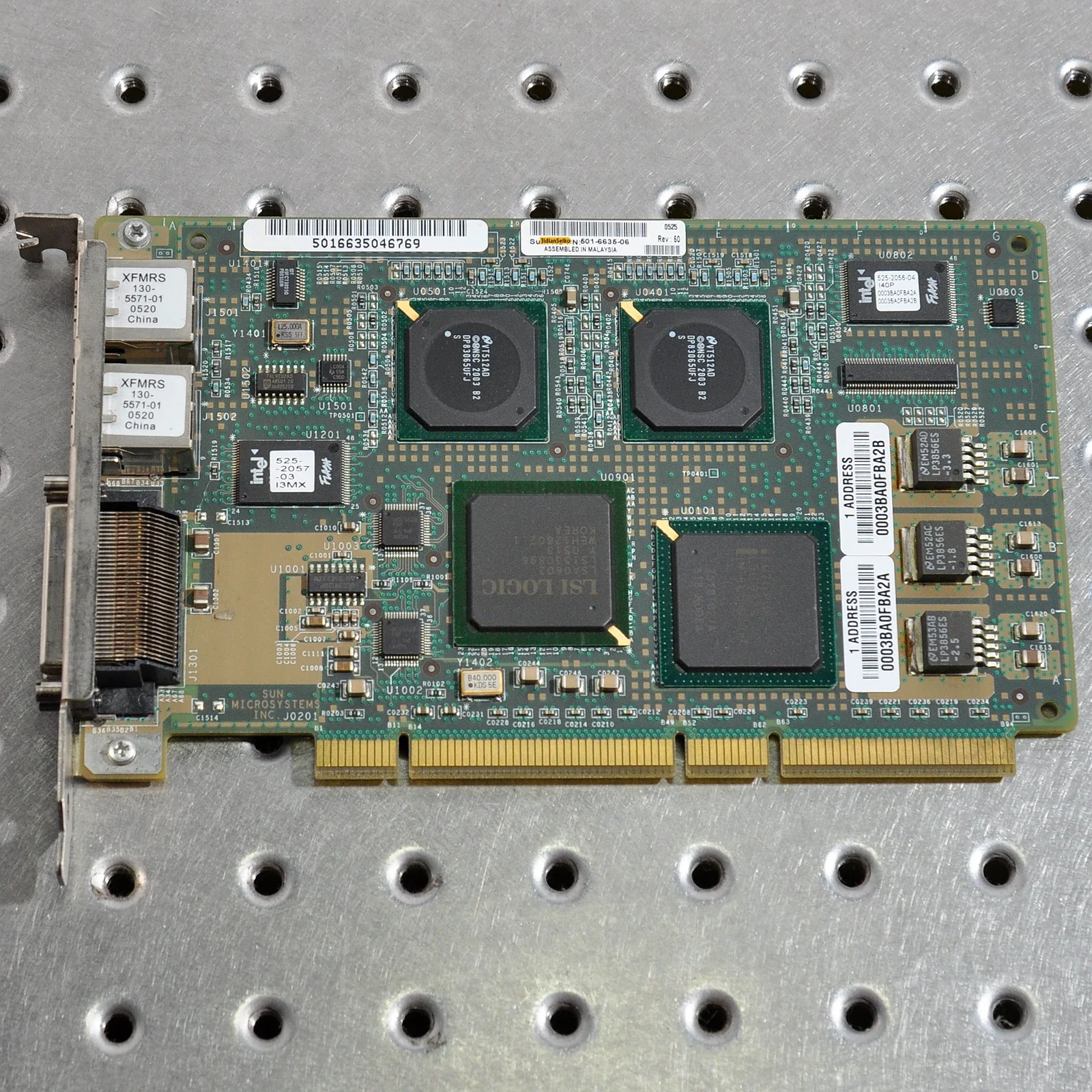 501-6635-06 REV.50 CAULPCI Gigabit Dual Port Network Card SCSI Card Used