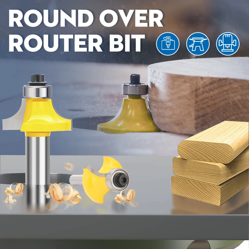 XCAN Corner Round Router Bit 6pcs 1/2" Shank For Wood Edging Woodworking Mill Classical Cutter Bit For Wood