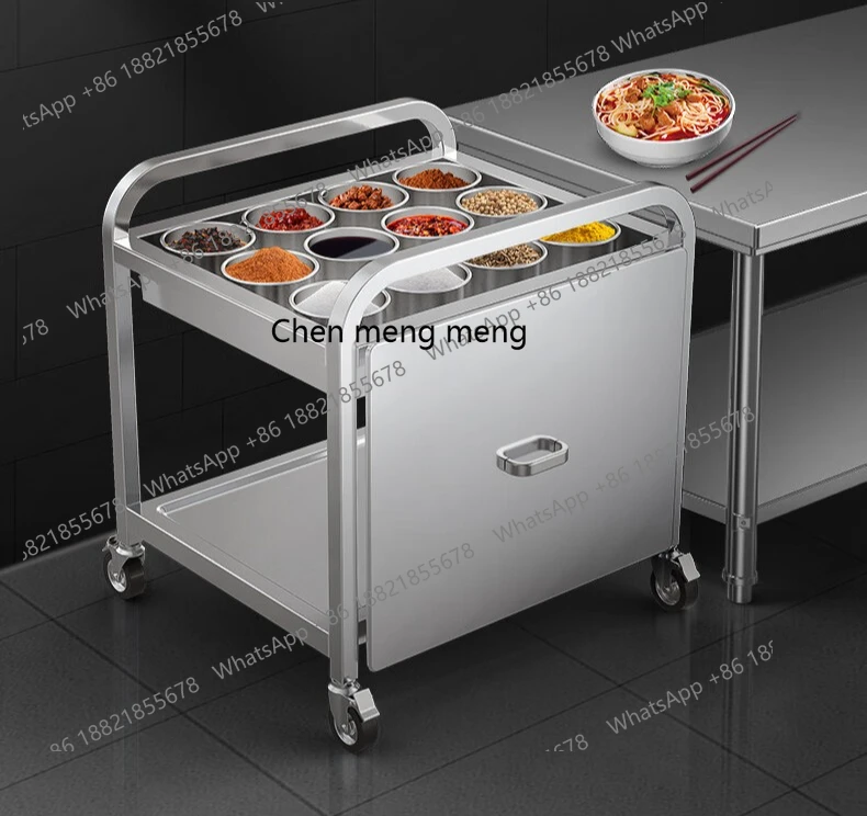

Commercial seasoning truck, stainless steel kitchen multi-function mobile seasoning truck