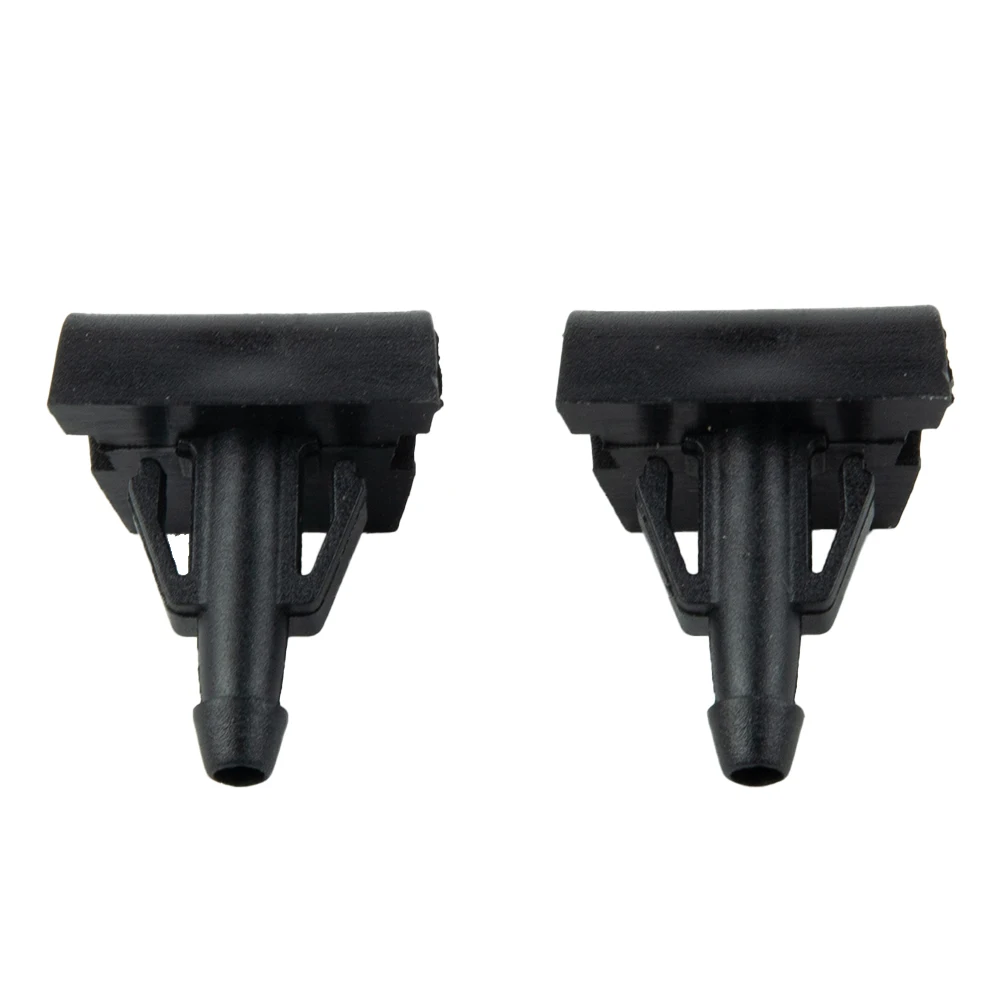 For Nissan TIIDA Nozzles Auto Accessories New Plastic Metal 1 Hole Brass 2pcs/set Black Car Windscreen Wiper Washer Sprayer