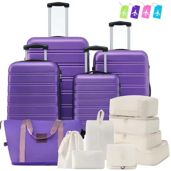 

Hardshell 4 Pcs Travel Luggage Set with Bag Lightweight Spinner Suitcase TSA Lock 16"+20"+24"+28"