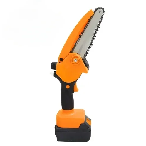 

=Attractive Type Cordless portable small Chainsaw chain saw machine price Red Orange OEM Wood Cylinder Power battery saw