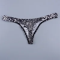 Fashionable Mens Leopard Printed Bulge Thong Pouch Underwear Male Plus Size M-3XL T-back Sexy Low Waist Comfortable Panties 3