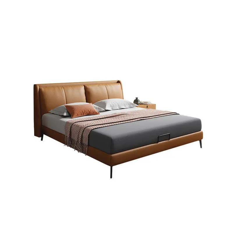 

Italian, light luxury, leather bed, modern, simple Internet celebrity soft bag
