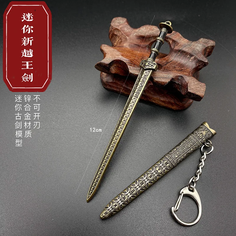 12cm4.7in Chinês Antiga Dinastia Espada Coleção Liga Arma Pingente Arma Modelo Brinquedos Role Playing Prop Decoração Crianças Presente