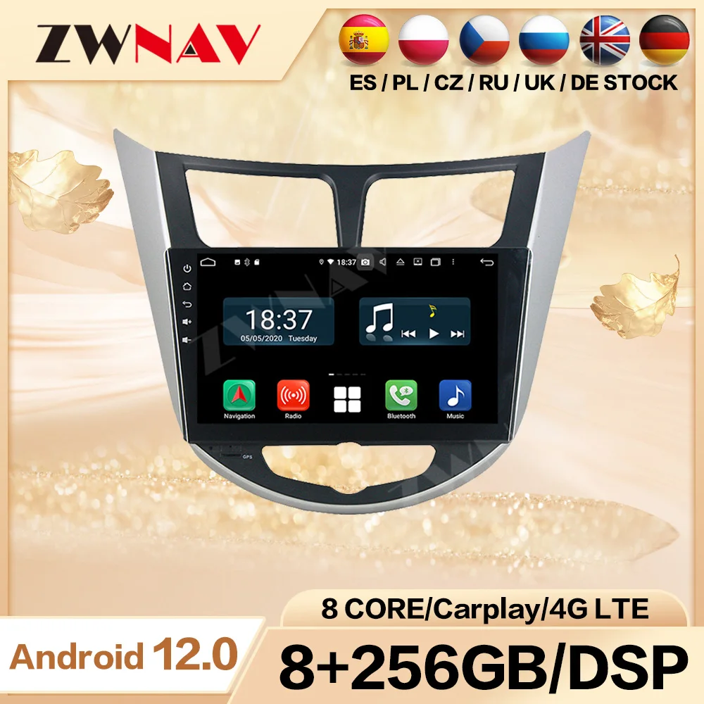 2 din Android 12.0 screen Car Multimedia player For Hyundai VERNA ACCENT 2011 2012 radio stereo GPS navi head unit auto stereo