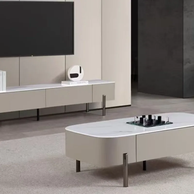 

Italian minimalist, stone coffee table TV cabinet living room home simple coffee table