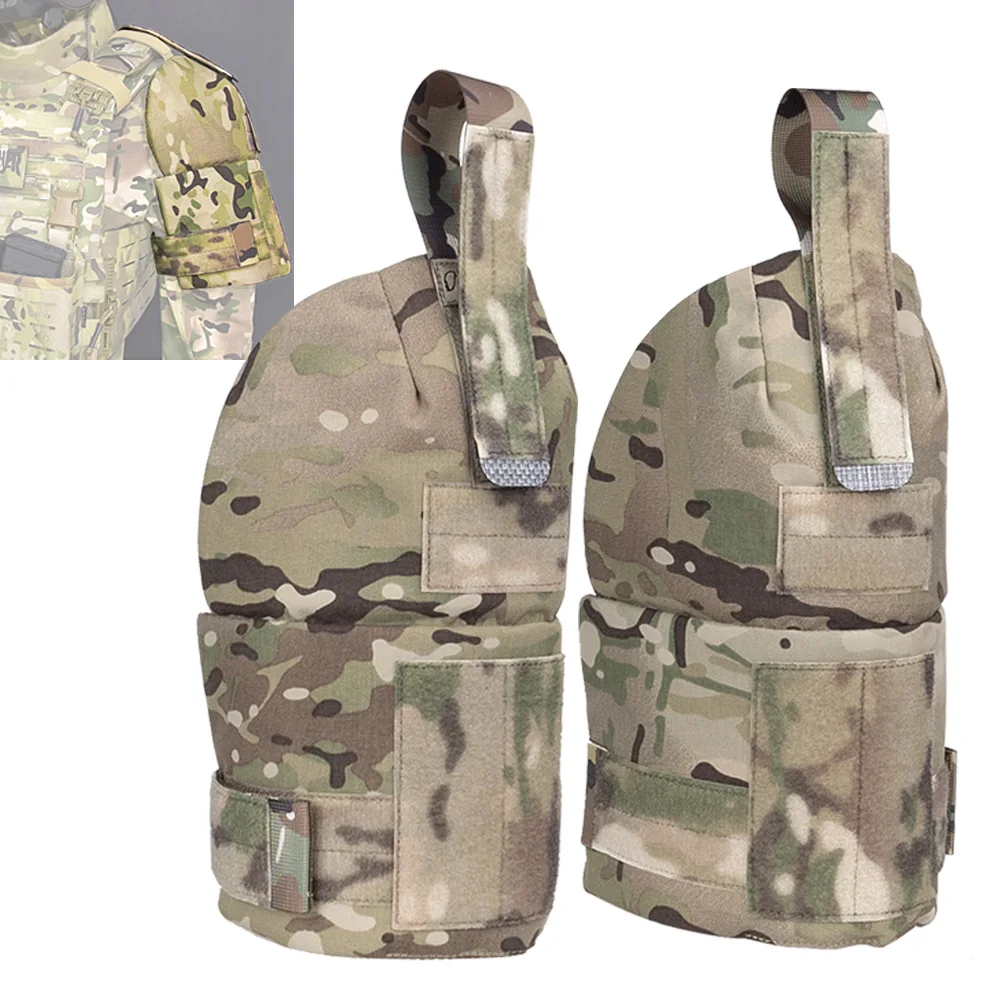 1 Pair Tactical Bicep Protector Mesh Comfortable Hunting Plate Carrier Shoulder Armor Adjustable Protection Accessories