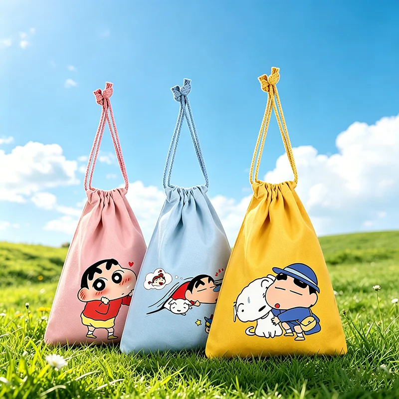 Crayon Shin-chan Multifunktionale Kordelzugtaschen, Anime-Cartoon, Aufbewahrungstasche für Jungen und Mädchen, große Kapazität, Party-Dekoration, Geschenktüten