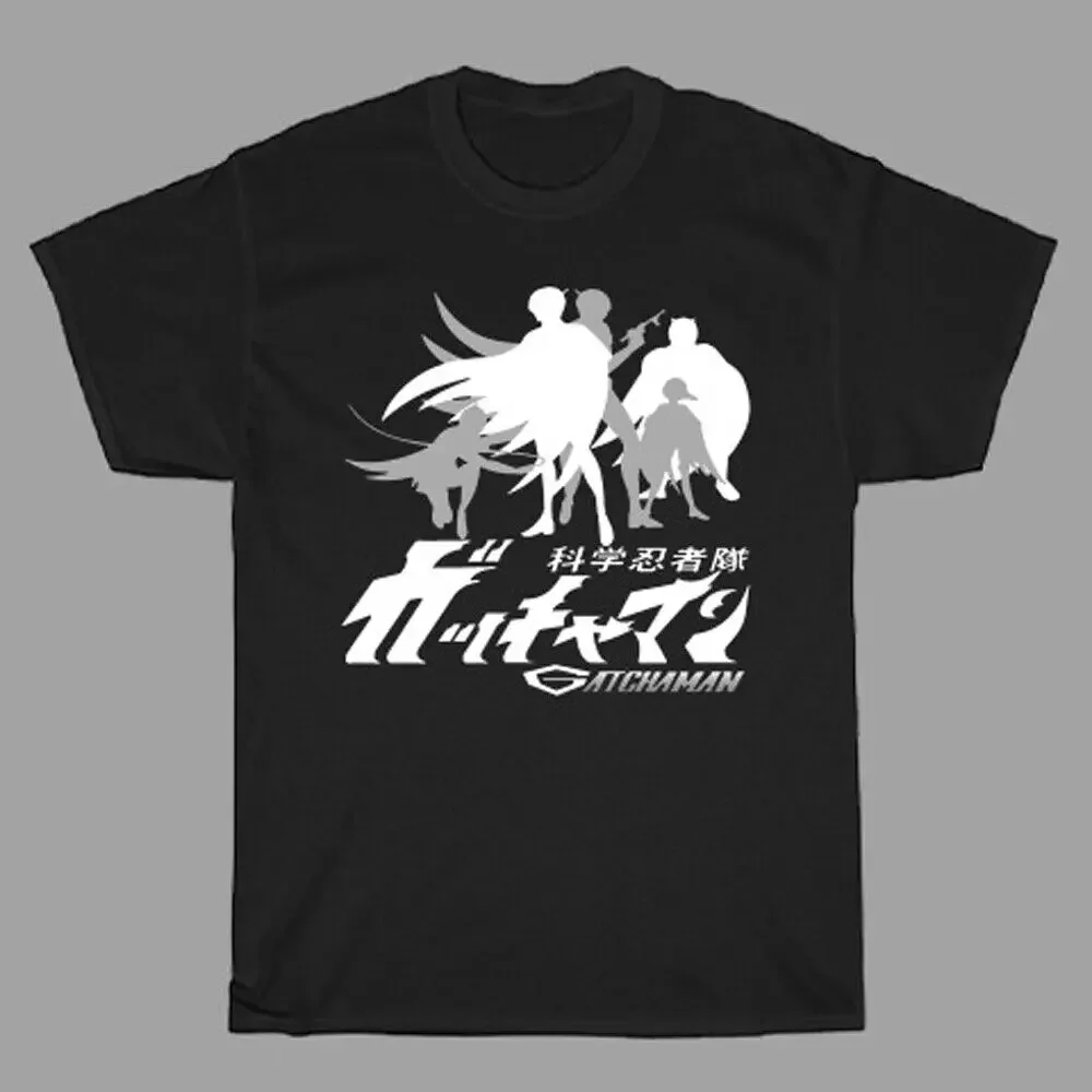 Gatchaman G Force Retro Cartoon Men's Black T Shirt Size S to 3XL