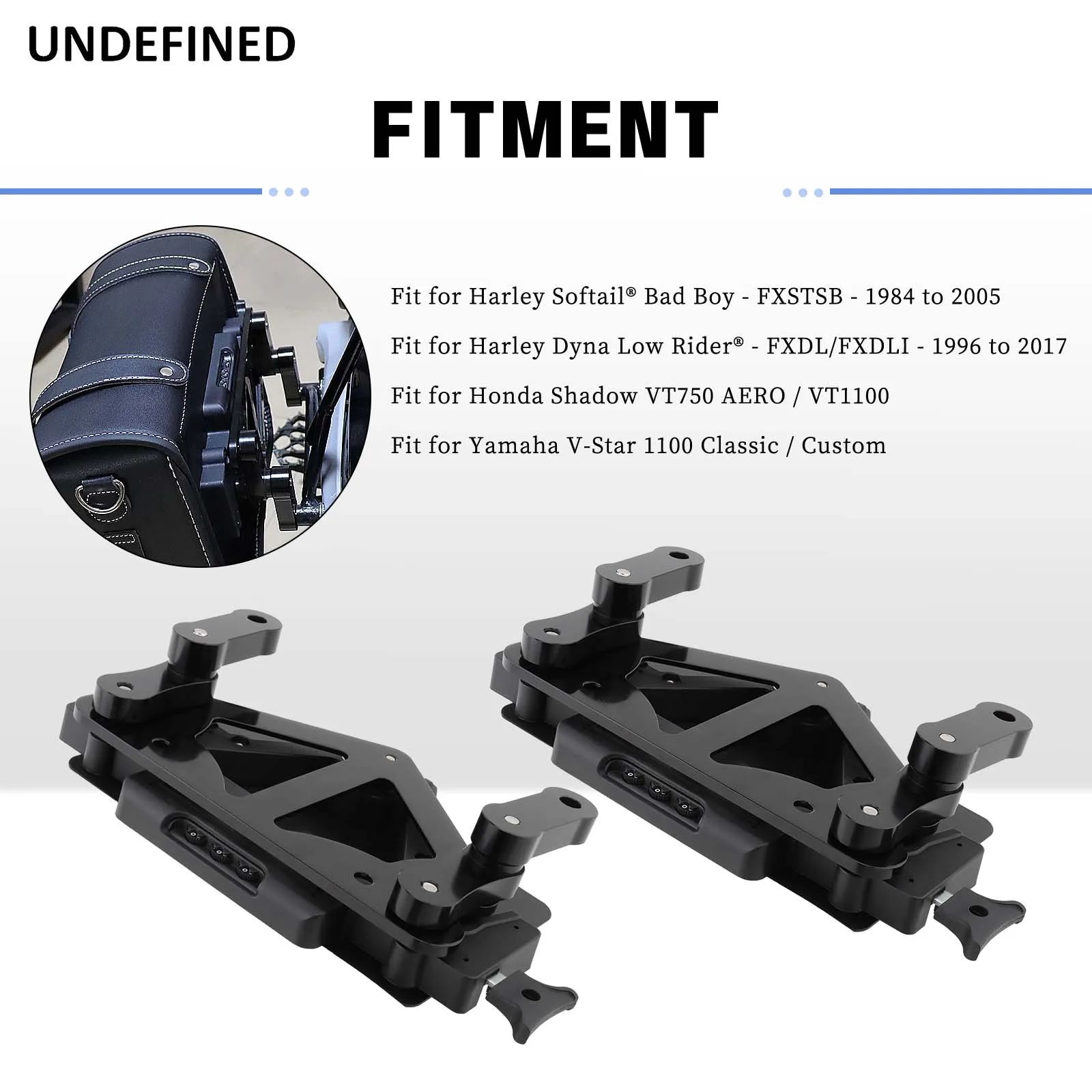 Motorcycle Side Box Bracket For Harley Honda Kawasaki Suzuki Universal Saddlebag Brackets Quick Release Lockable Mounting System