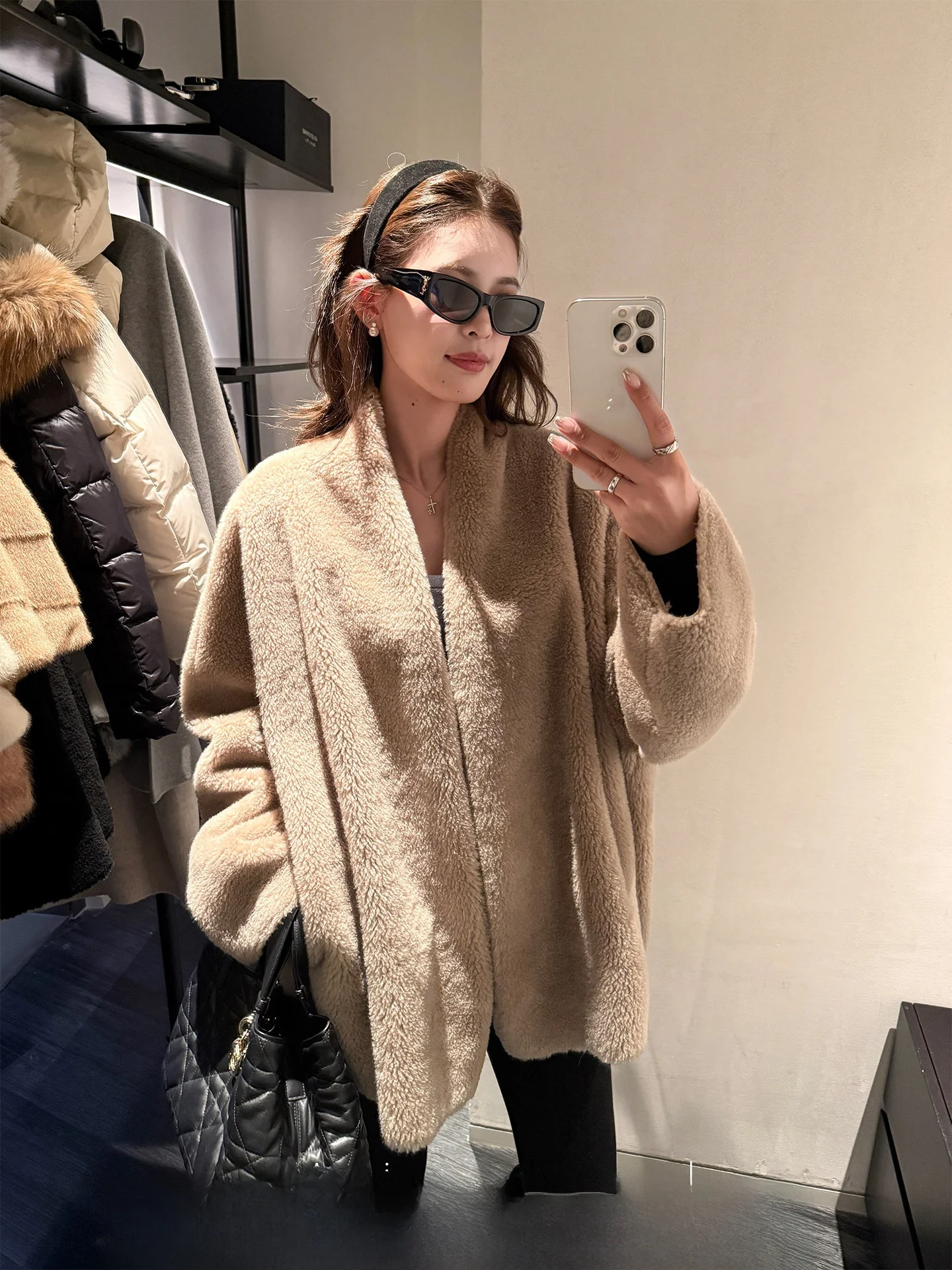 

Женское зимнее пальто Xzichic из замши с шерстяной подкладкой и мехом, с кожаными и меховыми вставками, длинное, средней длины, простого кроя