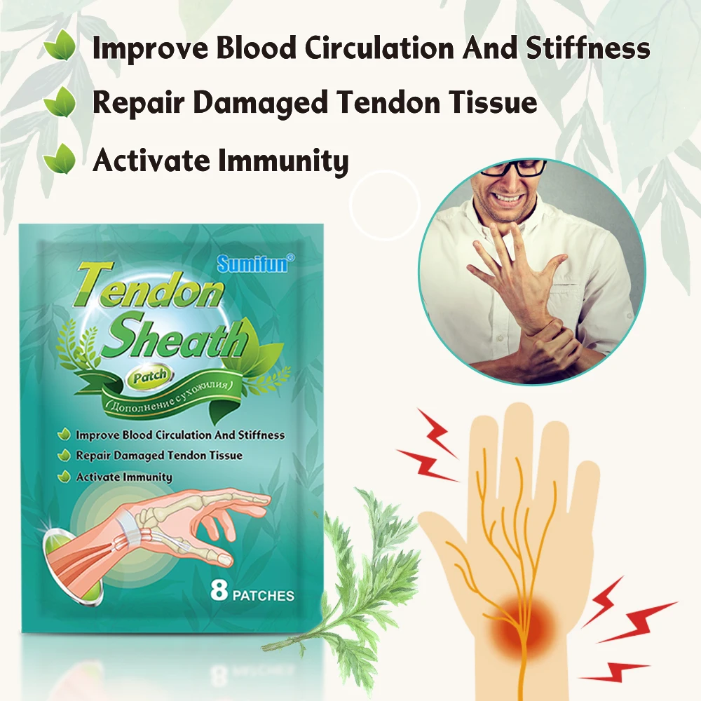 8-80Pcs Sumifun Tendon Sheath Patch Hand Wrist Tendonitis Tenosynovitis Care Sticker Muscle Joint Arthritis Pain Relief Plaster